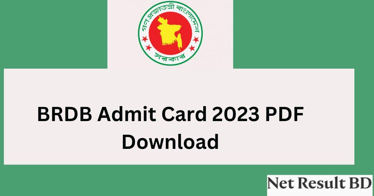 BRDB Admit Card 2023 PDF Download